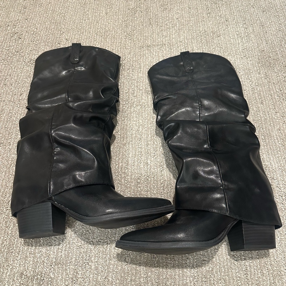 Crown Vintage Black Knee High Boots